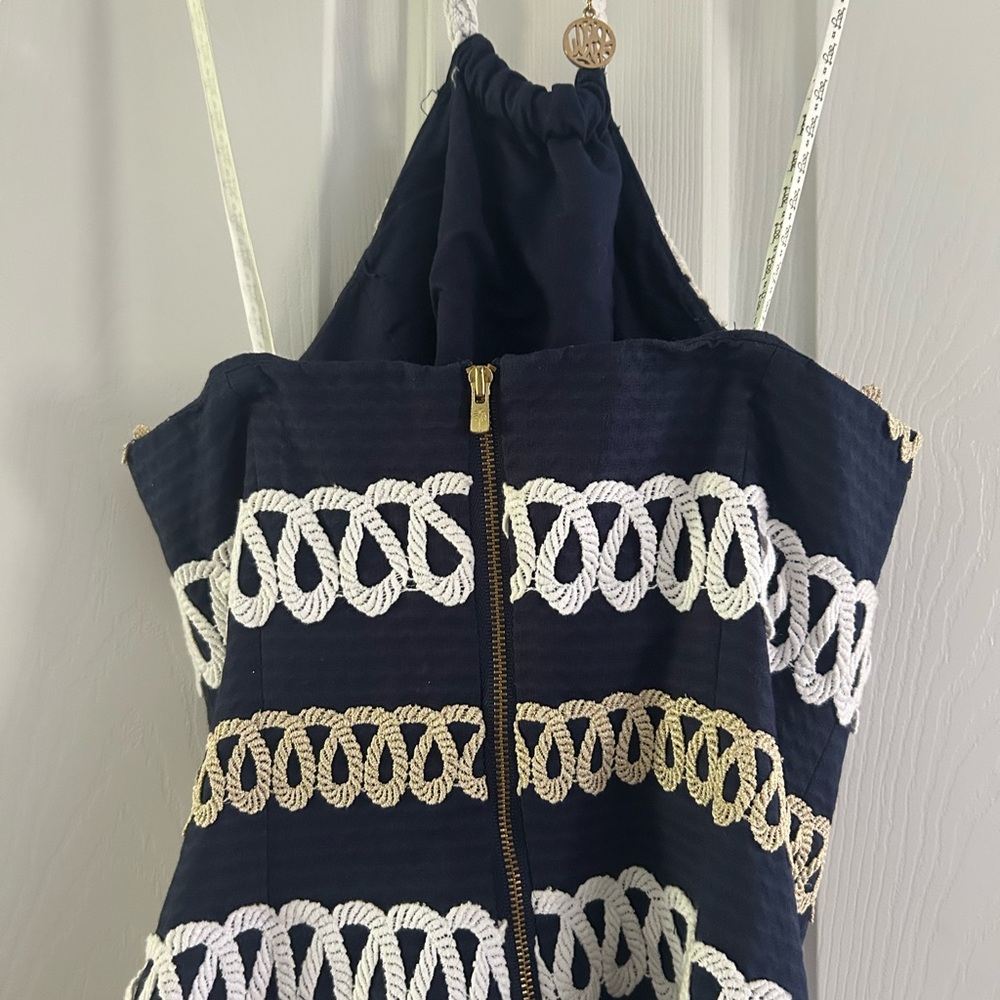 Lilly Pulitzer Navy Nautical Halter Dress - Picture 4 of 7